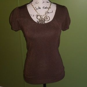 Brown Scoopneck Top